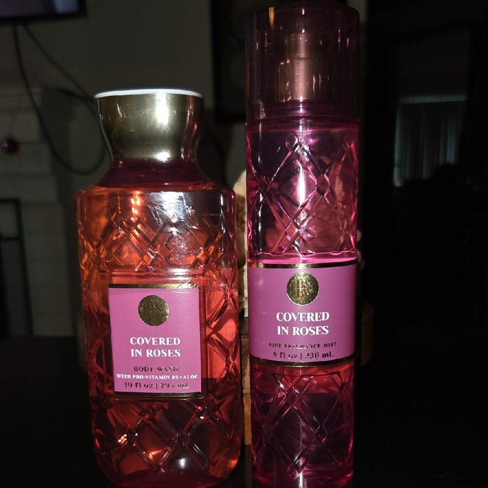 Bath & Body Works Covered In Roses Body Wash & Body Spray Set NEW NWT Full Size